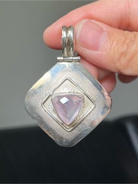 Sterling Silver 925 Rose Quartz Pendant